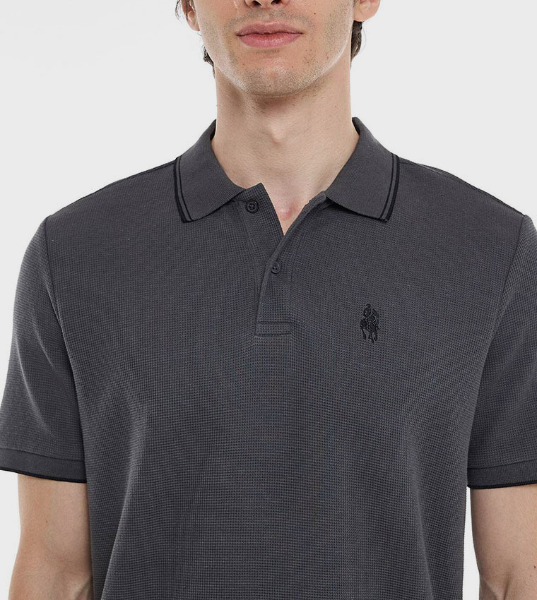 Logo Detail Polo T-Shirt with Short Sleeves