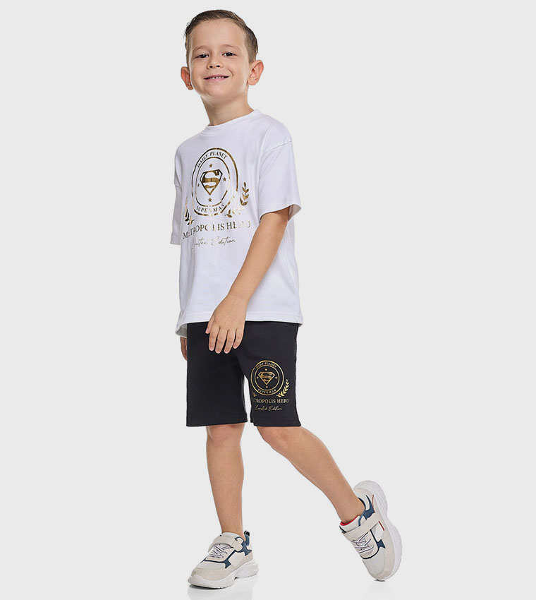 Batman Printed T-Shirt and Shorts Set