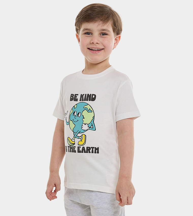 Printed T-Shirt with Crew Neck and Short Sleeves