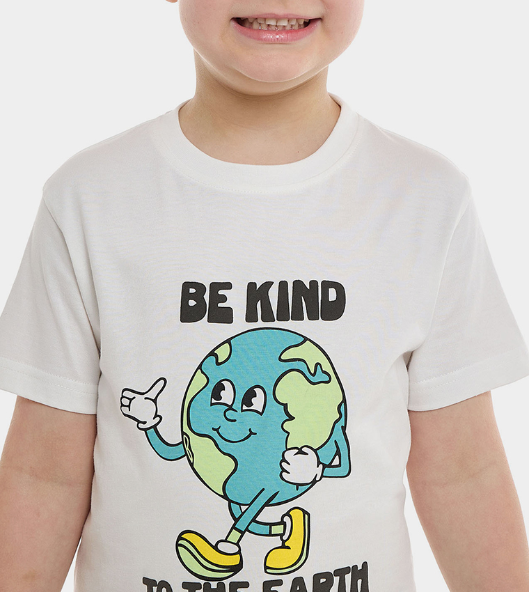 Printed T-Shirt with Crew Neck and Short Sleeves