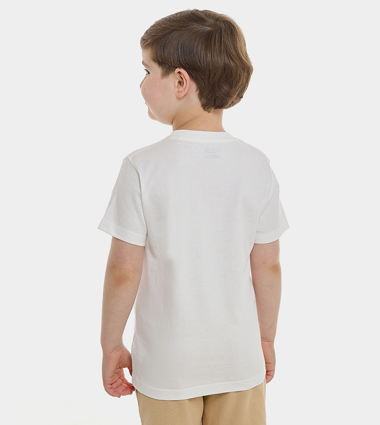 Printed T-Shirt with Crew Neck and Short Sleeves