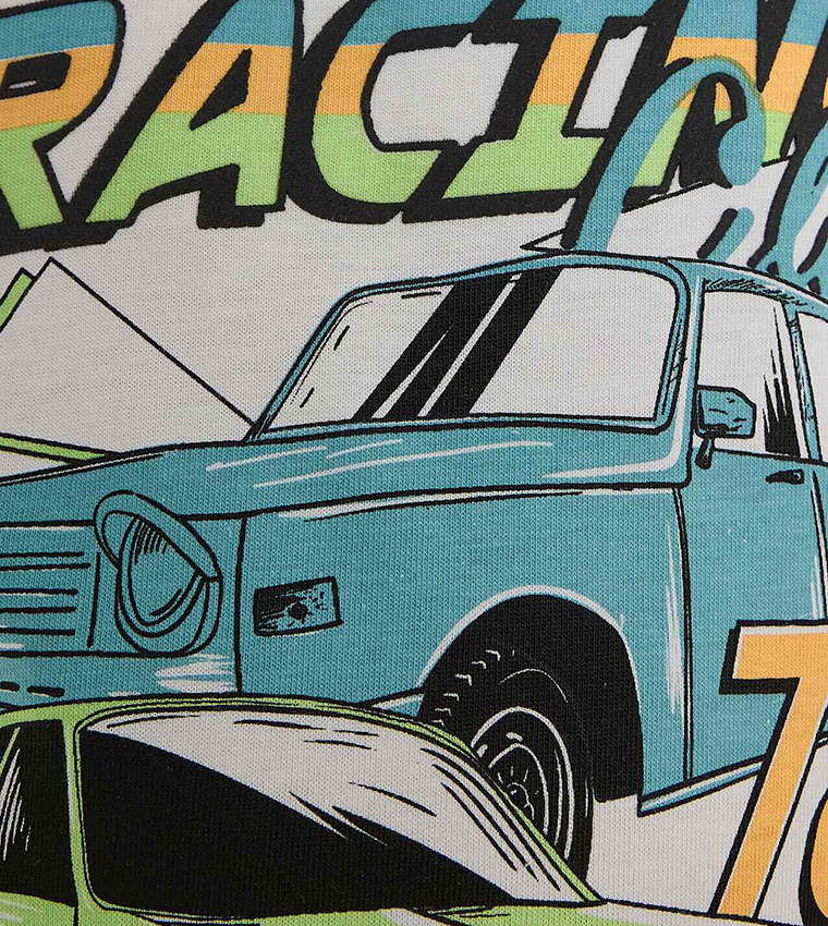 Printed T-Shirt with Crew Neck and Short Sleeves