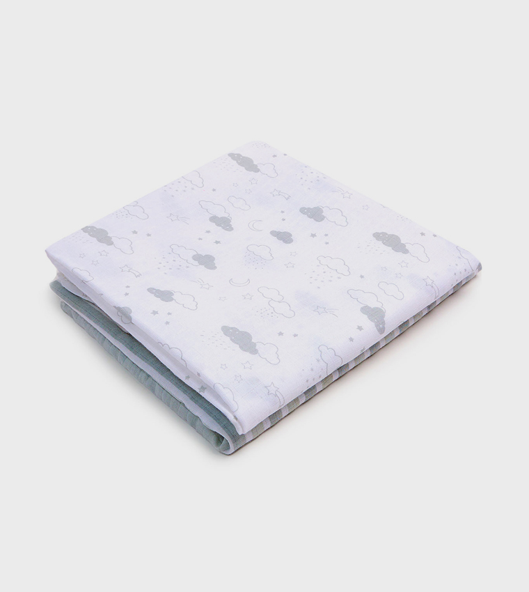 Pack of 2 Printed Newborn Blankets