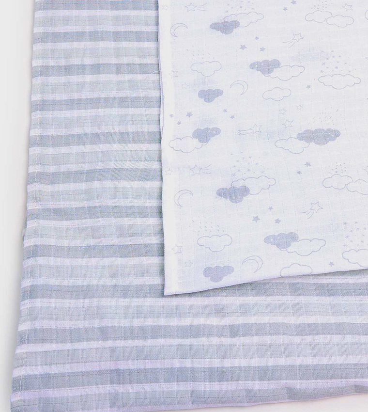 Pack of 2 Printed Newborn Blankets