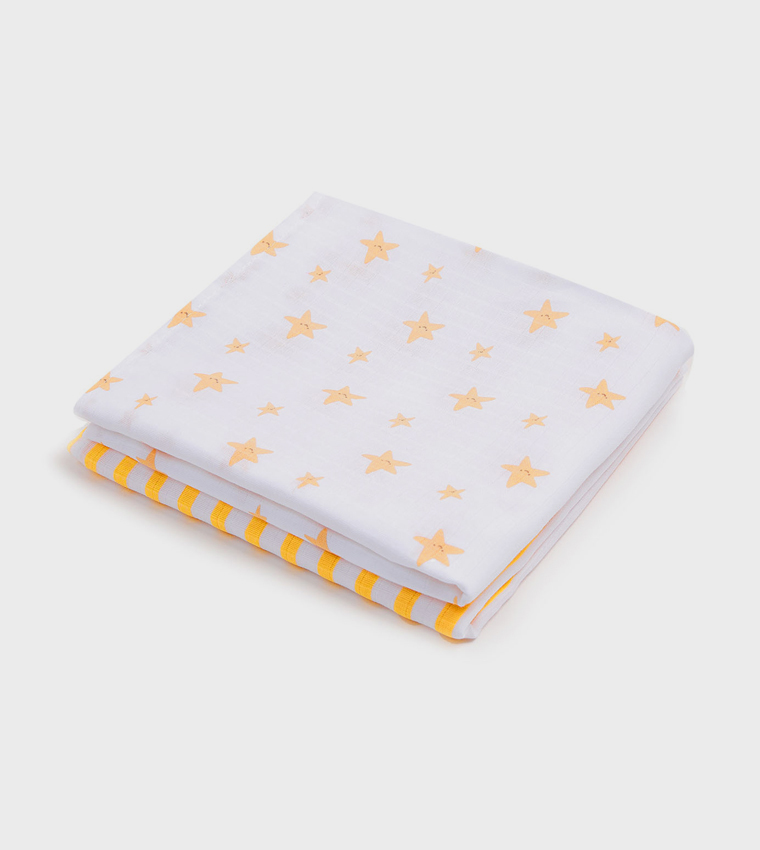 Pack of 2 Printed Newborn Blankets
