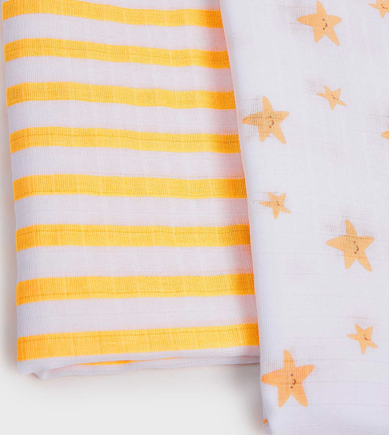 Pack of 2 Printed Newborn Blankets