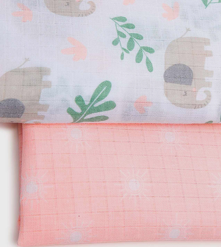 Pack of 2 Printed Newborn Blankets