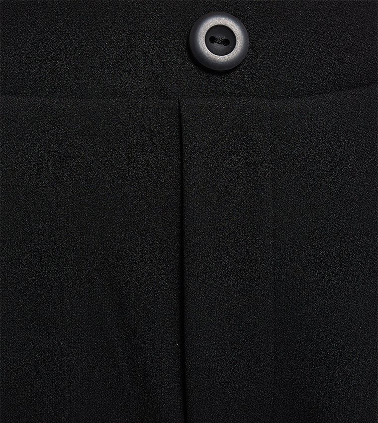 Solid Tapered Trousers with Elastic Waist