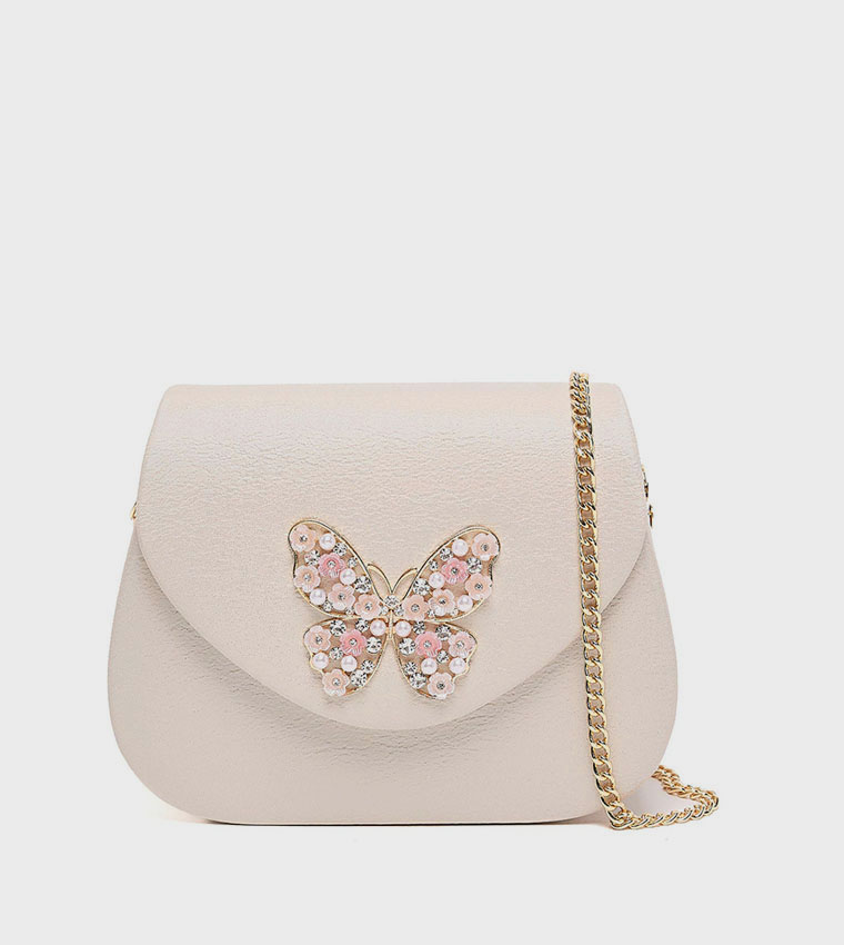 Butterfly Appliqued Sling Bag