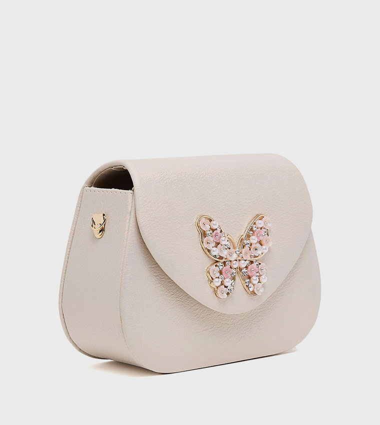 Butterfly Appliqued Sling Bag