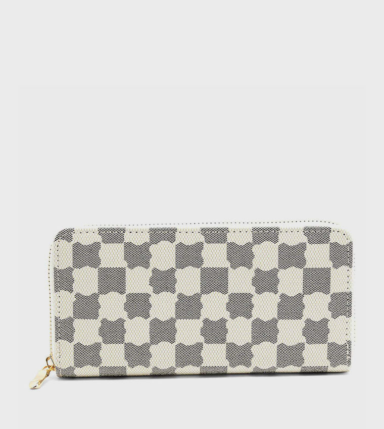 Patterned Zip-Around Wallet