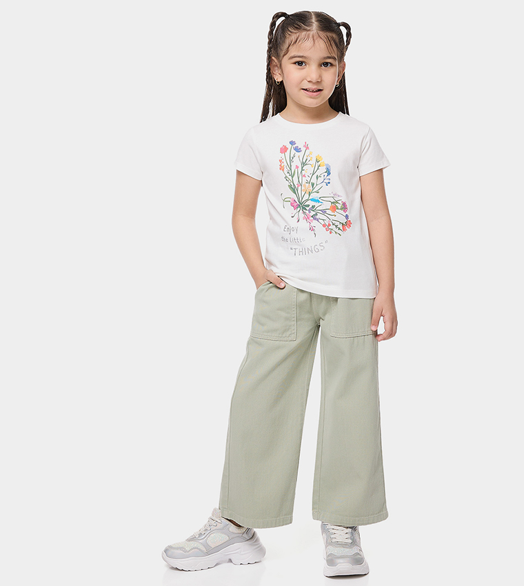 Printed T-Shirt with Crew Neck and Short Sleeves