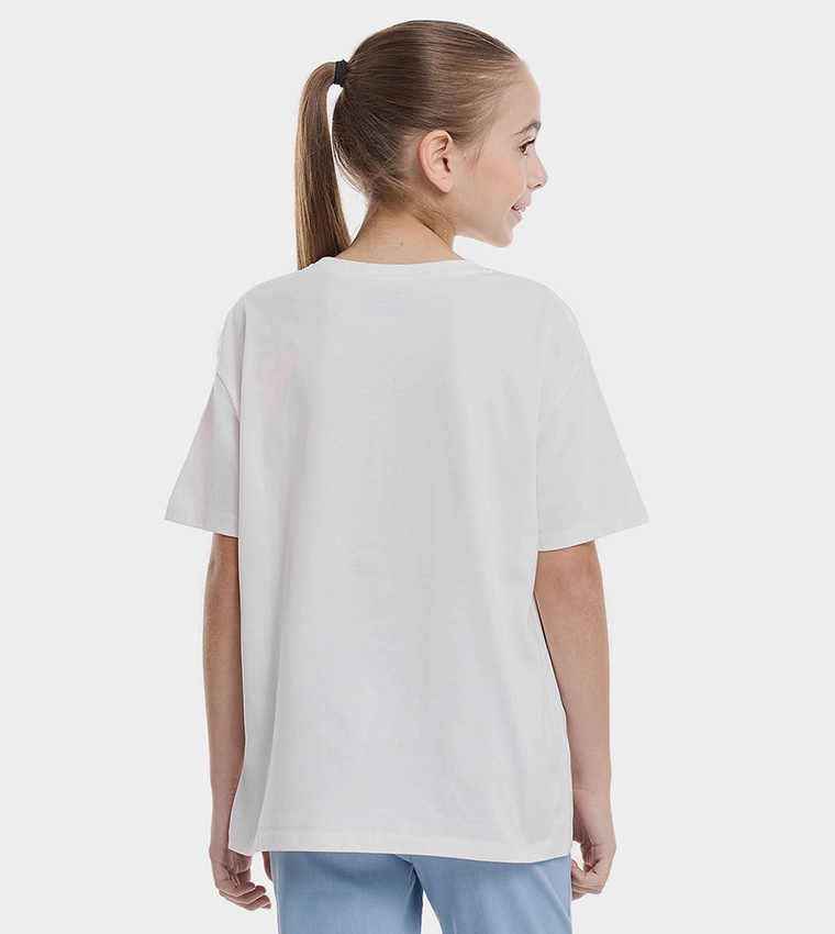 Printed T-Shirt with Crew Neck and Short Sleeves