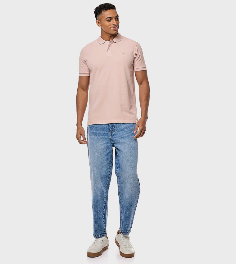 Logo Detail Polo T-Shirt with Short Sleeves