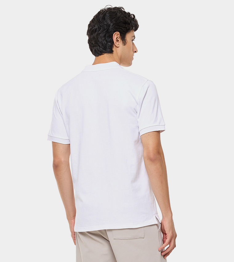 Solid Polo T-Shirt with Short Sleeves