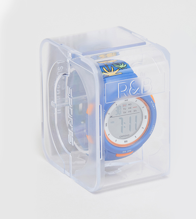 ساعة رقمية بإطار دائري