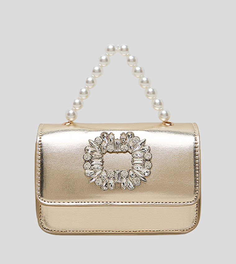 Brooch Top Handle Bag