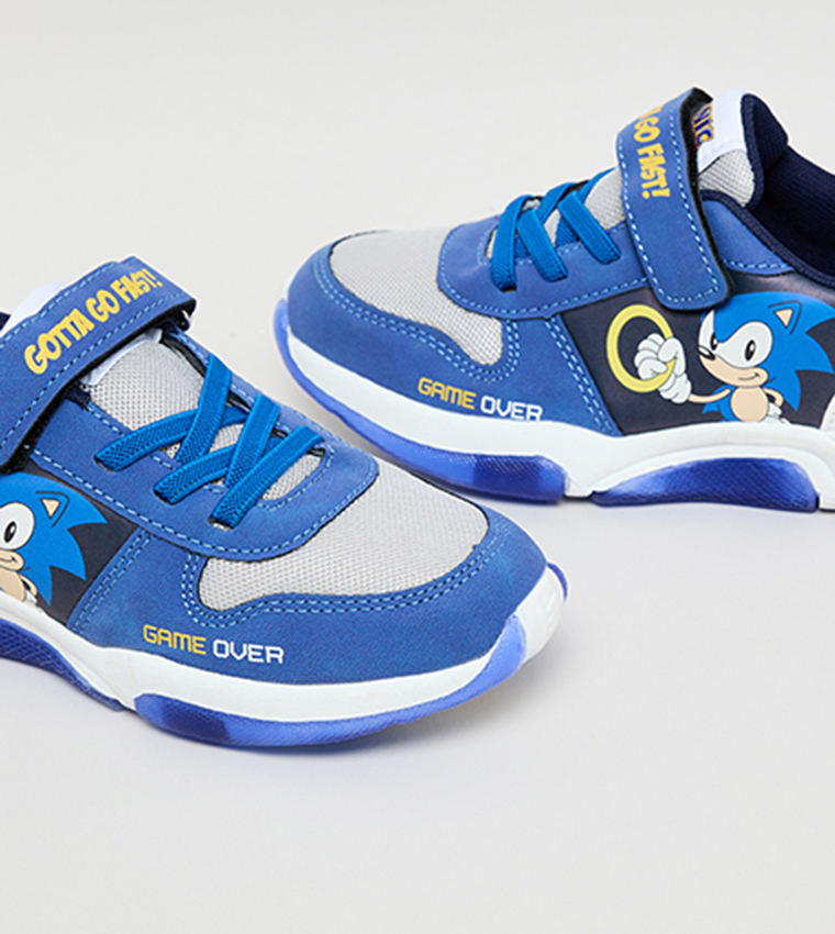 Sonic Print Velcro Sneakers