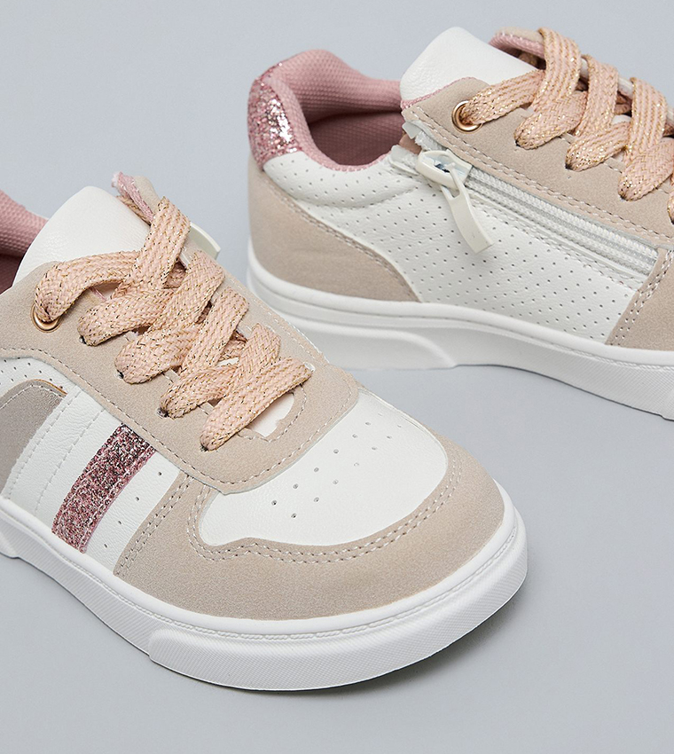 Glittered Lace Up Sneakers