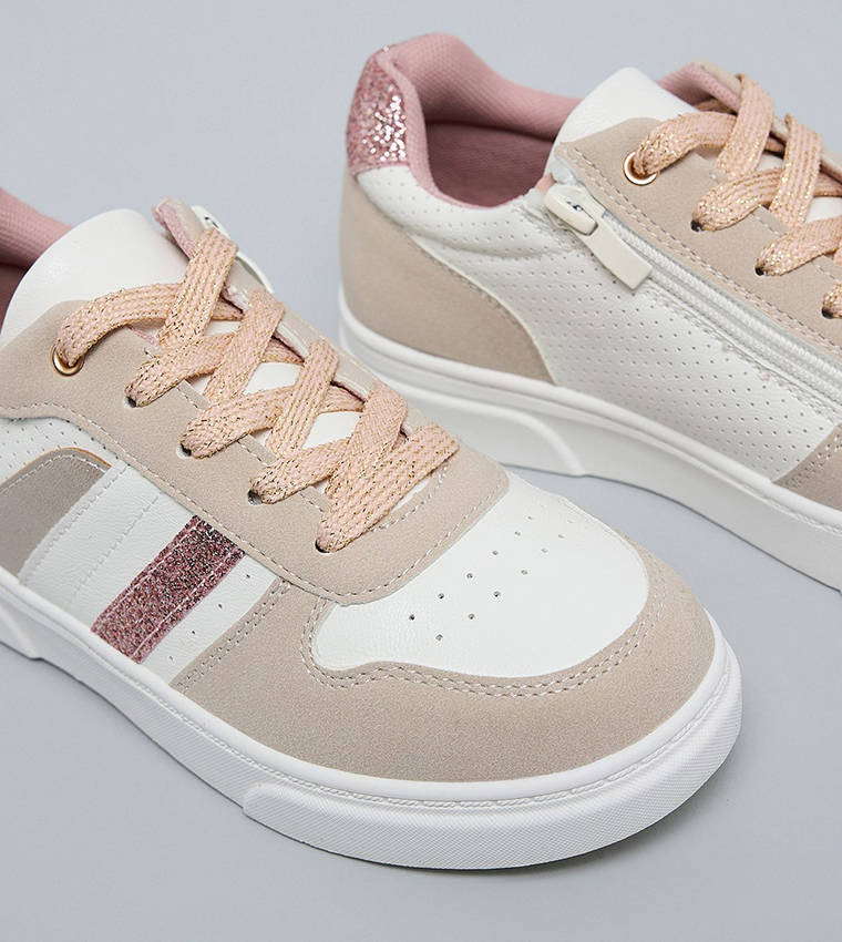 Glittered Lace Up Sneakers