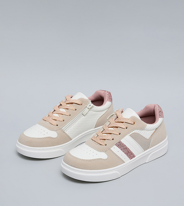 Glittered Lace Up Sneakers