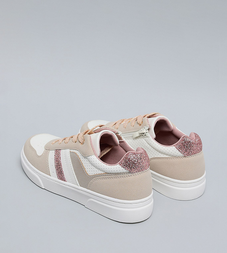 Glittered Lace Up Sneakers