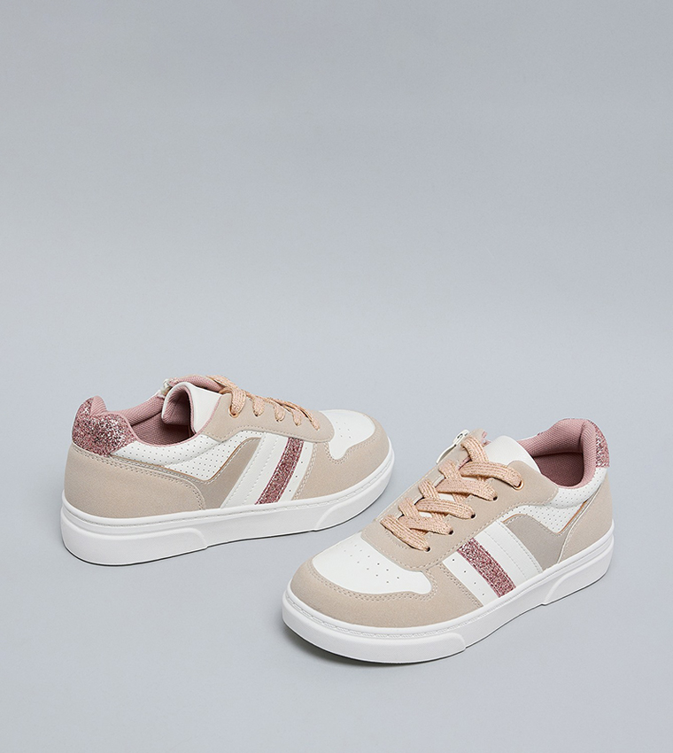 Glittered Lace Up Sneakers