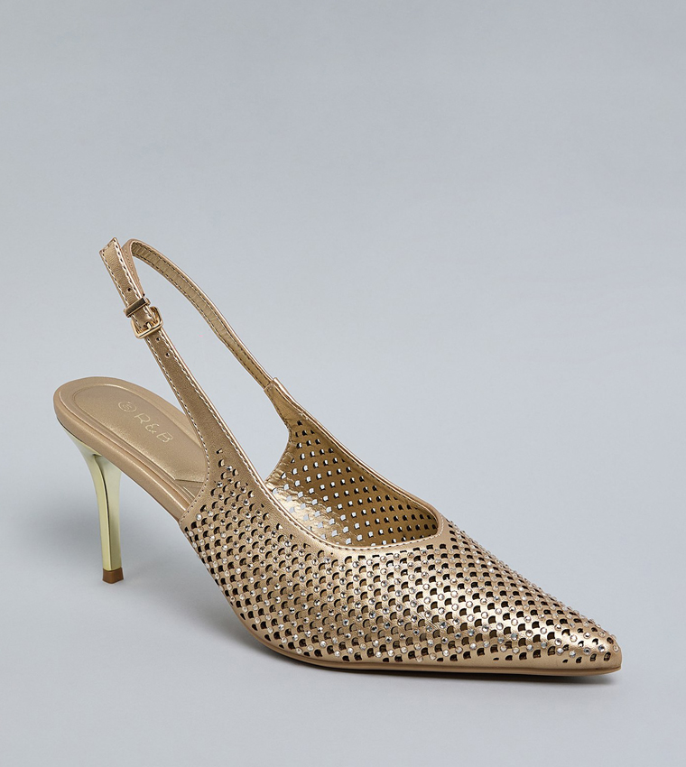 Laser Cut Slingback Pumps