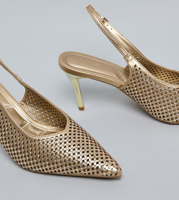 Laser Cut Slingback Pumps