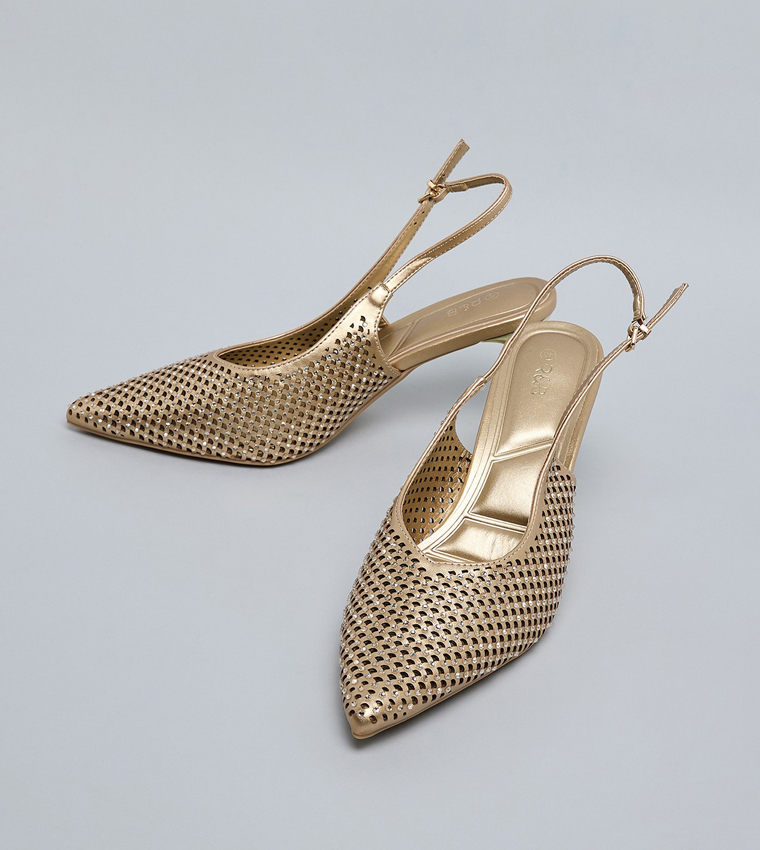 Laser Cut Slingback Pumps