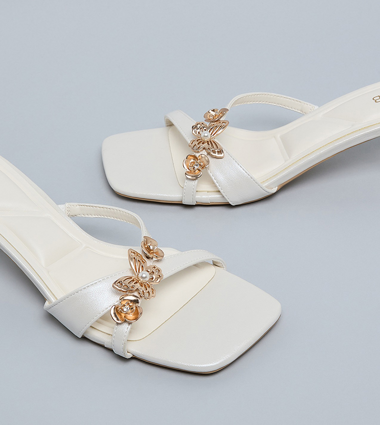 Metal Accent Heeled Sandals