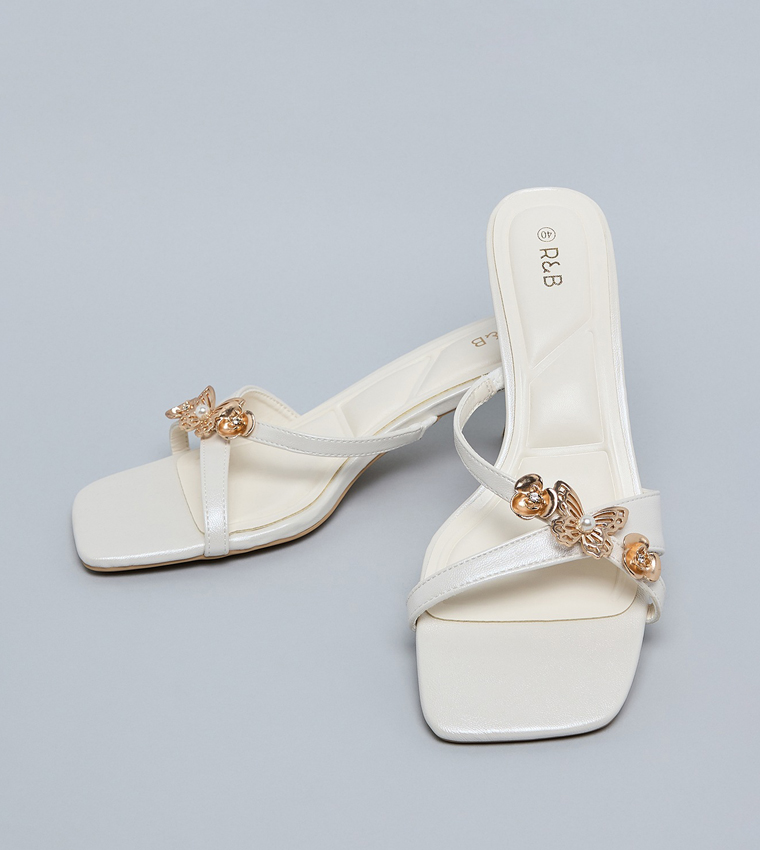 Metal Accent Heeled Sandals