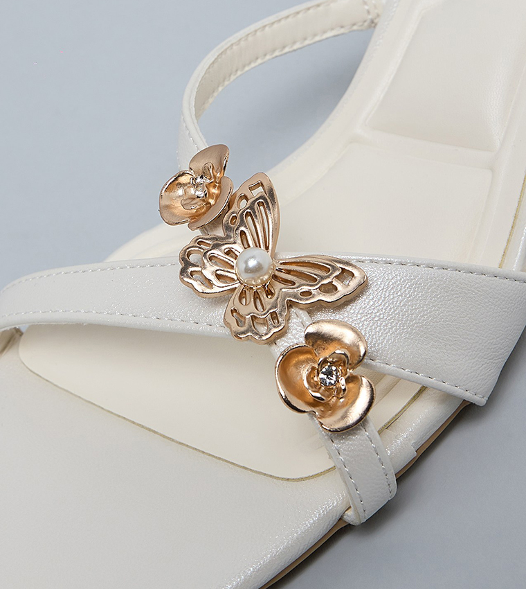 Metal Accent Heeled Sandals