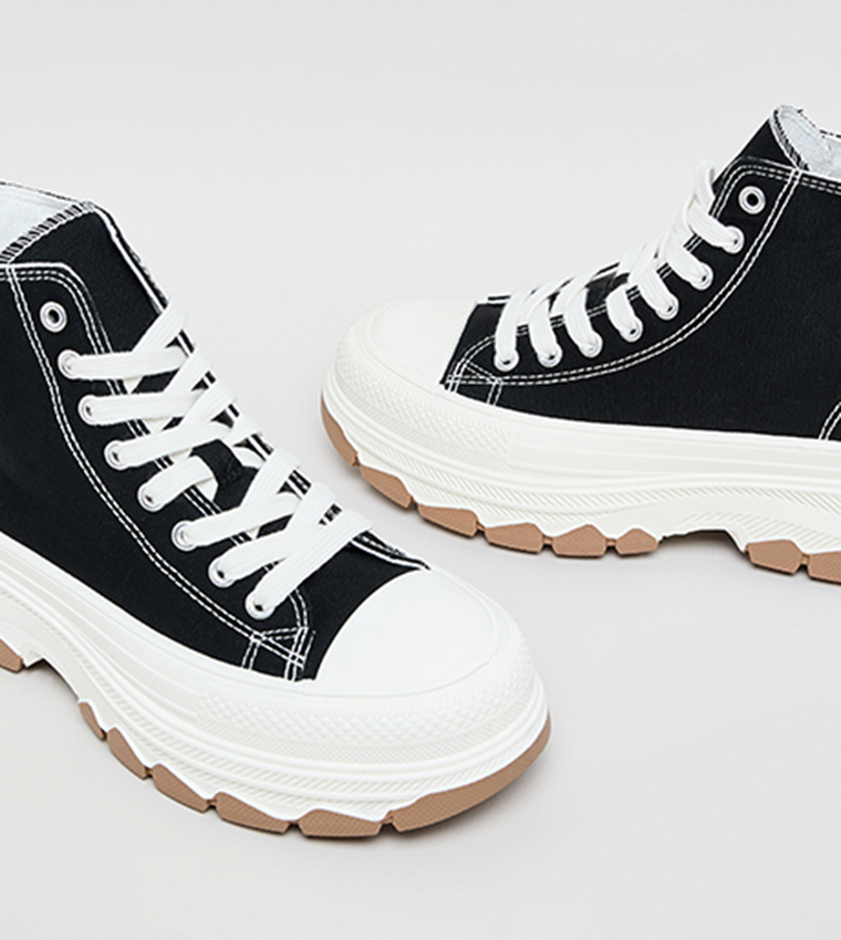 Solid High Top Sneakers