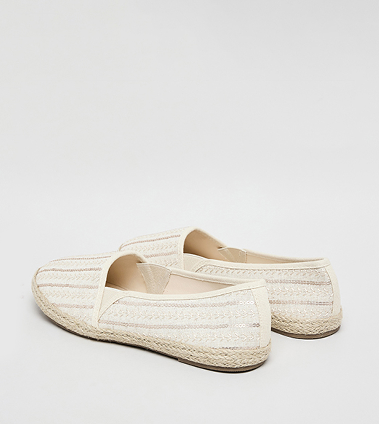 Patterned Espadrille Flat Shoes
