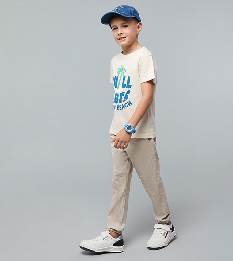 Solid Jogger Pants with Drawstring Waist