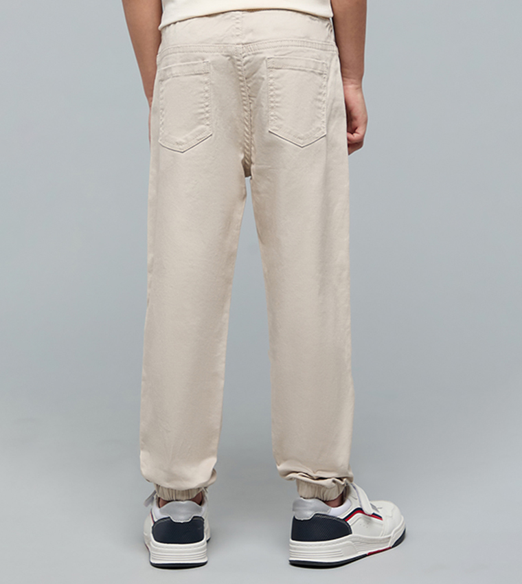 Solid Jogger Pants with Drawstring Waist