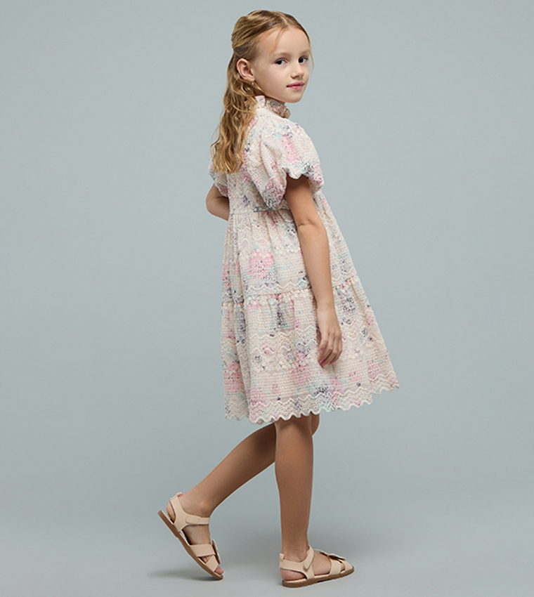 فستان شيفلي كم باف بقبة عالية 