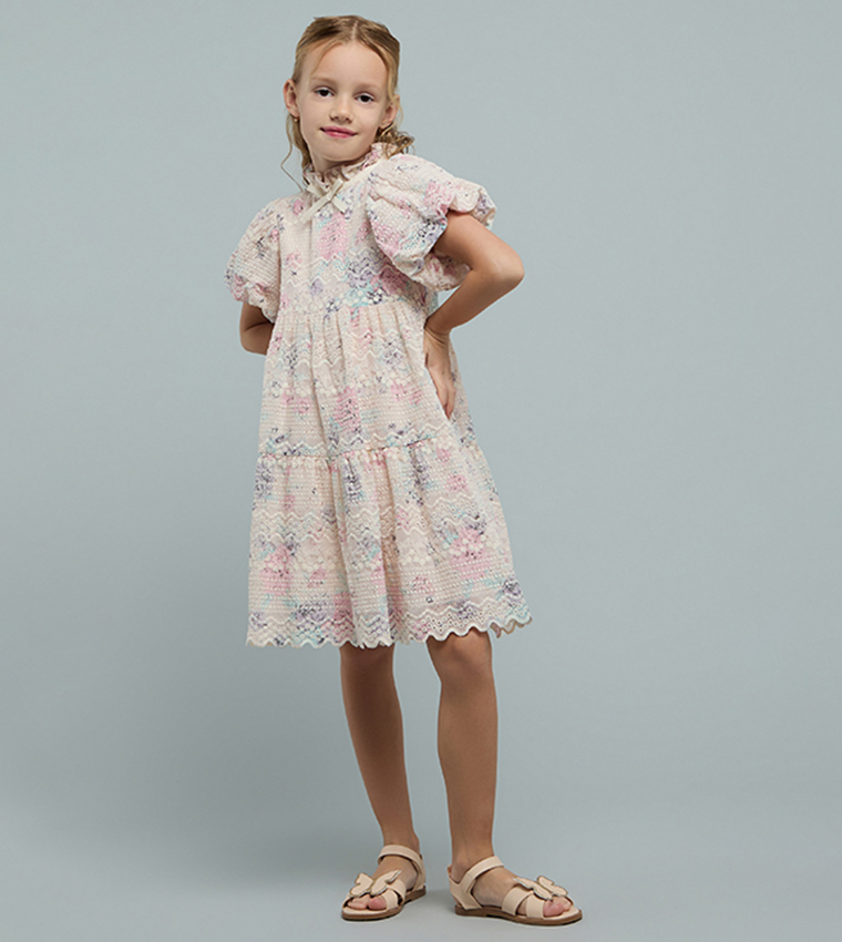 فستان شيفلي كم باف بقبة عالية 