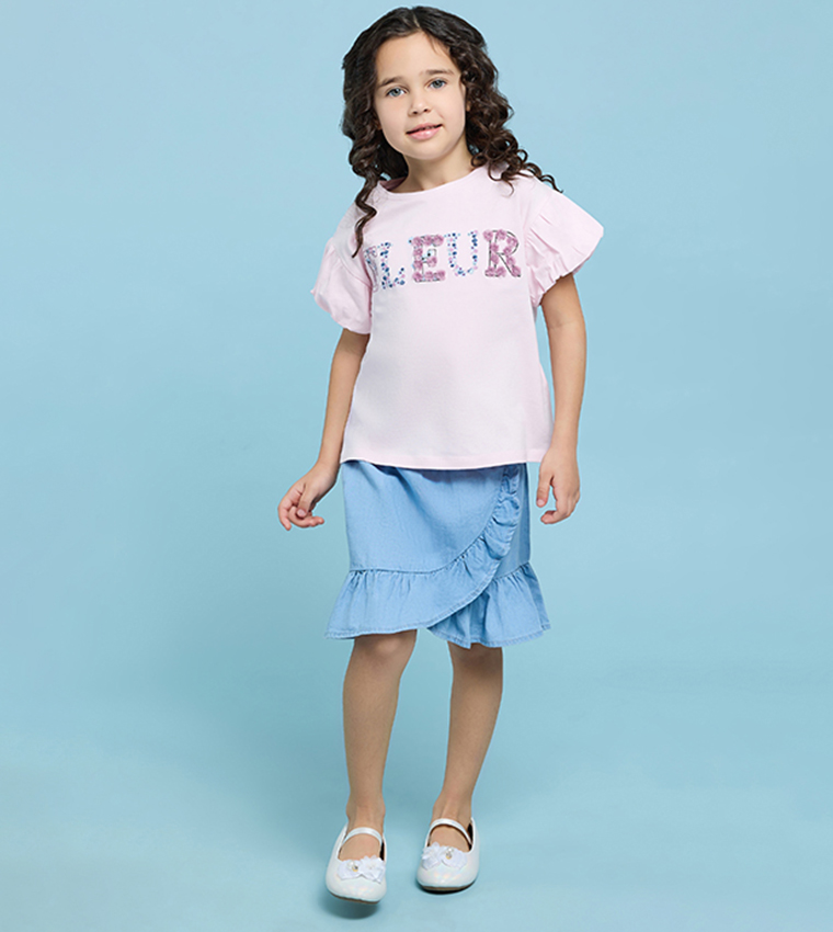 توب مطرز كم بالون بقبة مستديرة