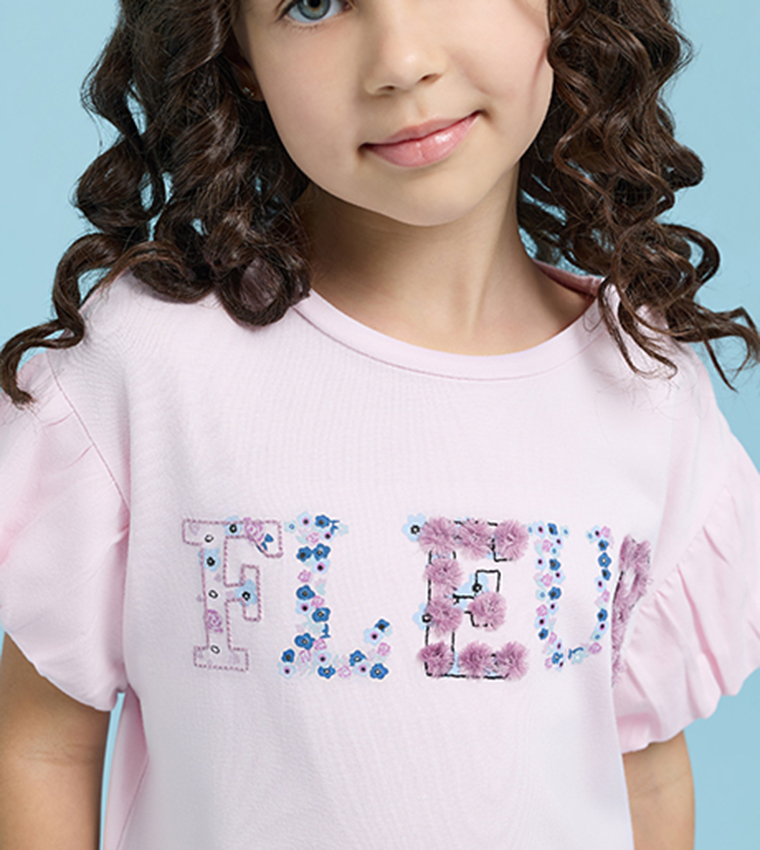 توب مطرز كم بالون بقبة مستديرة