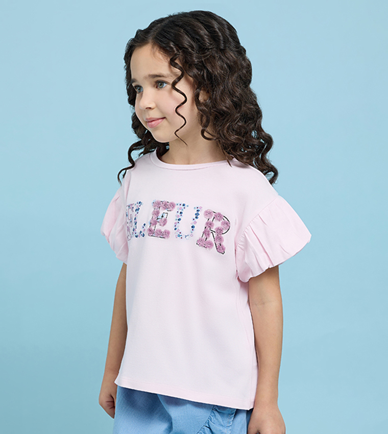 توب مطرز كم بالون بقبة مستديرة