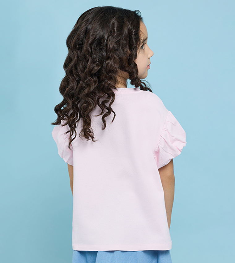 توب مطرز كم بالون بقبة مستديرة