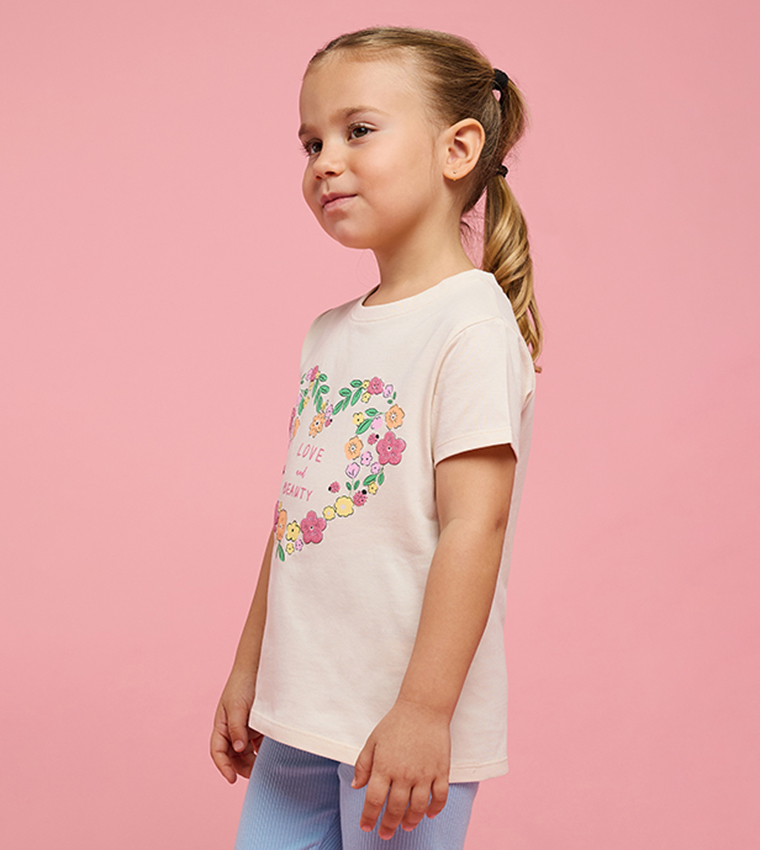 Printed T-Shirt with Crew Neck and Short Sleeves