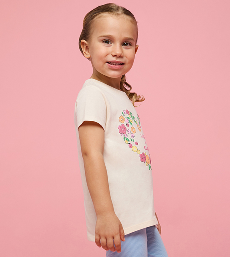 Printed T-Shirt with Crew Neck and Short Sleeves