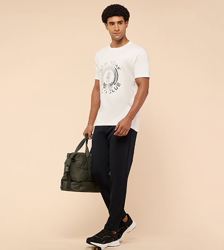 Textured Pants with Drawstring Waist