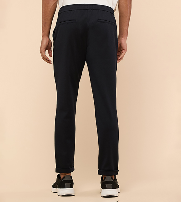 Textured Pants with Drawstring Waist