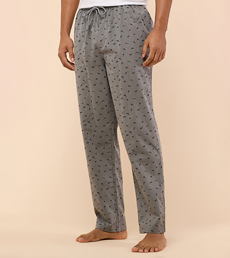 بنطلون كاجوال بطبعة برباط على الخصر