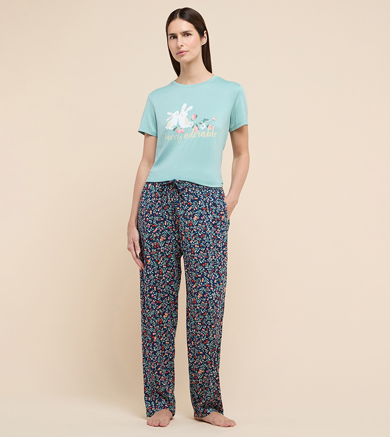 Printed Lounge Pants with Drawstring Waist
