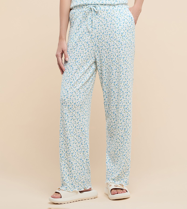 Printed Lounge Pants with Drawstring Waist